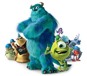 Monsters Inc Character Group PNG image