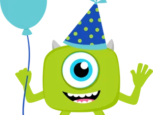 Monsters Inc Mike Wazowski Celebration PNG image