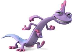 Monsters Inc Purple Character Striding PNG image