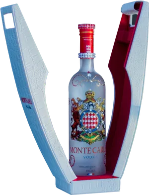 Monte Carlo Vodka Bottle Presentation PNG image