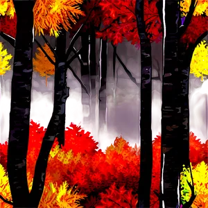 Moody Fall Trees Landscape PNG 14