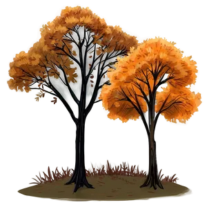 Moody Fall Trees Landscape PNG Hud50 PNG
