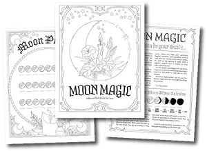 Moon Magic Coloring Pages PNG image