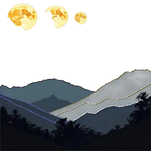 Moon Over Mountains Png 90 PNG image