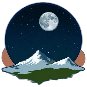Moon Over Mountains Transparent PNG Whi26 PNG
