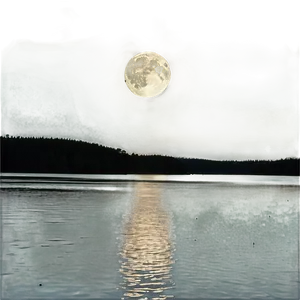 Moon Over Serene Lake PNG 23 PNG