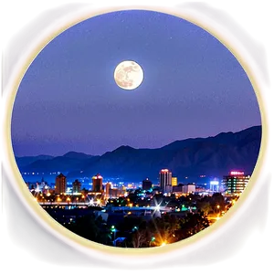 Moon Shining Over City PNG Vip PNG
