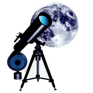 Moon Through Telescope Png 06132024 PNG image