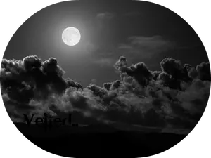 Moonlit Cloudscape Night Sky