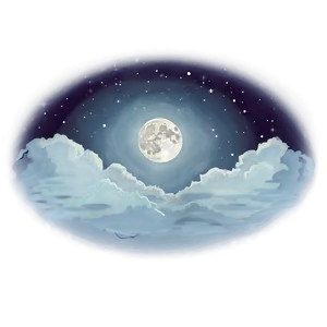 Moonlit Cloudy Night PNG 06252024 PNG