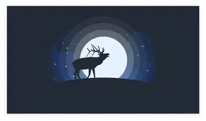 Moonlit Elk Silhouette PNG image