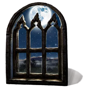Moonlit Night Window PNG 05042024