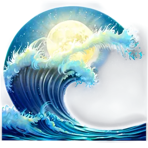 Moonlit Ocean Wave Png 95 PNG image