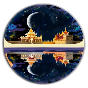 Moonlit Palace Reflection PNG Hjs