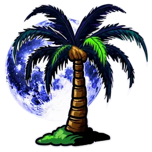 Moonlit Palm Tree Png Idf PNG image