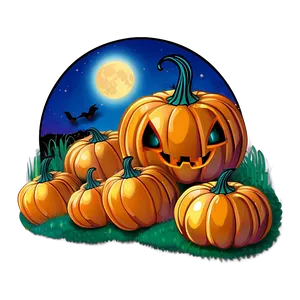 Moonlit Pumpkin Patch Field PNG 06122024