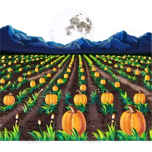 Moonlit Pumpkin Patch Field Png 28 PNG image