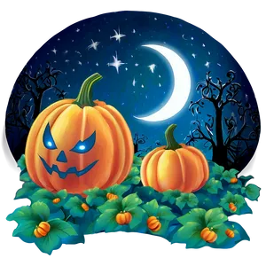 "moonlit Pumpkin Patch PNG" B