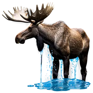 Moose Drinking Water PNG 05242024 PNG