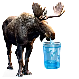 Moose Drinking Water Png 89 PNG image