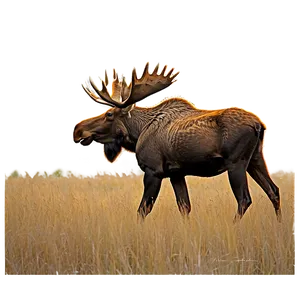 Moose Grazing Scenery Png 90 PNG image