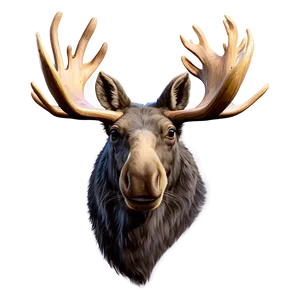 Moose Head Line Art PNG 06292024