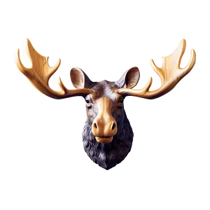 Moose Head Trophy Illustration PNG 06292024