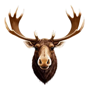 Moose Head With Antlers PNG 06292024