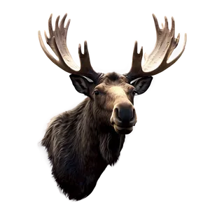 Moose Head With Antlers PNG Kut