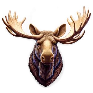 Moose Head With Text Banner PNG 6