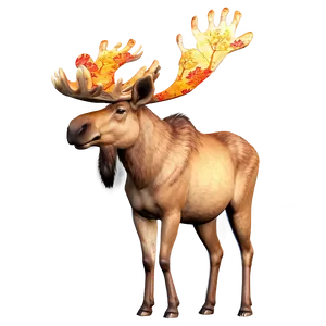 Moose In Autumn Forest PNG Yxm PNG