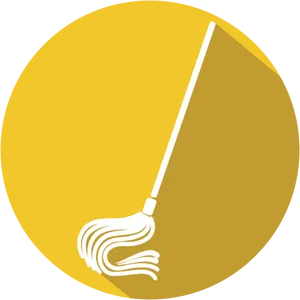 Mop Icon Yellow Background PNG image