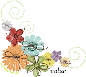 Mormon Values Floral Graphic PNG image
