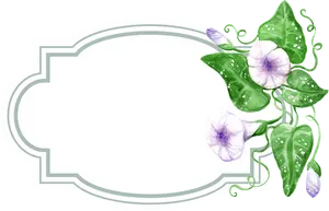 Morning Glory Watercolor Frame PNG image