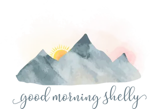 Morning Mountain Sunrise Greeting PNG