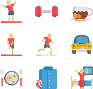 Morning Routine Icons PNG