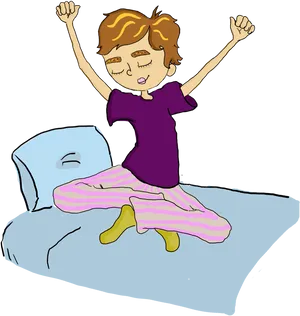 Morning Stretch Cartoon Character PNG