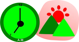 Morning Time Sunrise Graphic PNG