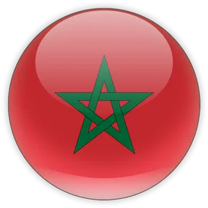 Moroccan_ Flag_ Glossy_ Button