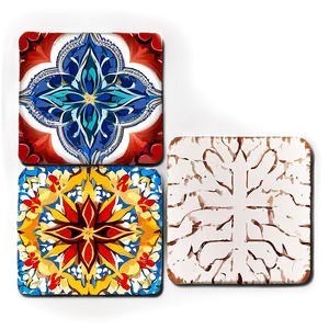 Moroccan Tile Coaster PNG Apc