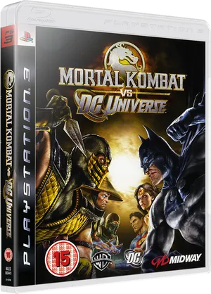 Mortal Kombatvs D C Universe P S3 Game Cover PNG image