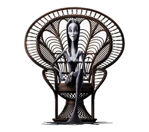 Morticia Addams Elegant Pose PNG image