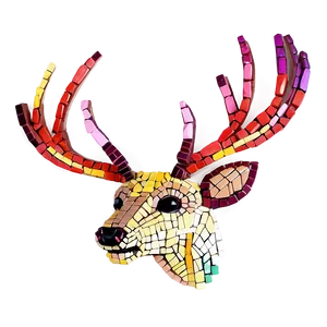 Mosaic Deer Head Pattern PNG 06212024