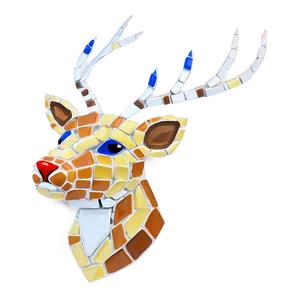 Mosaic Deer Head Pattern Png Sjk PNG image