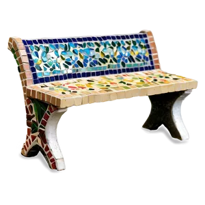 Mosaic Garden Bench Png 06252024 PNG image