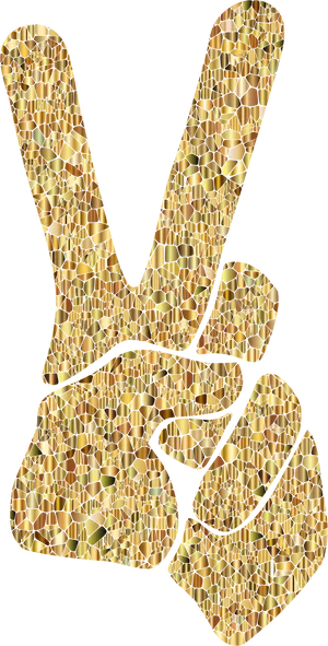 Mosaic Pattern Peace Sign