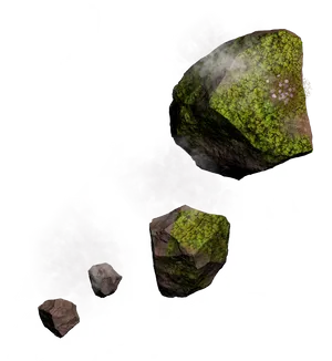 Mossy Rocks Floatingin Mist