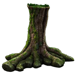 Mossy Tree Trunk PNG 05242024