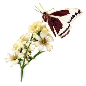 Moth On Flower PNG 05242024