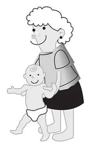 Mother And Baby First Steps PNG image